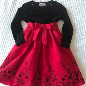 Velvet and red satin dress Christmas holiday